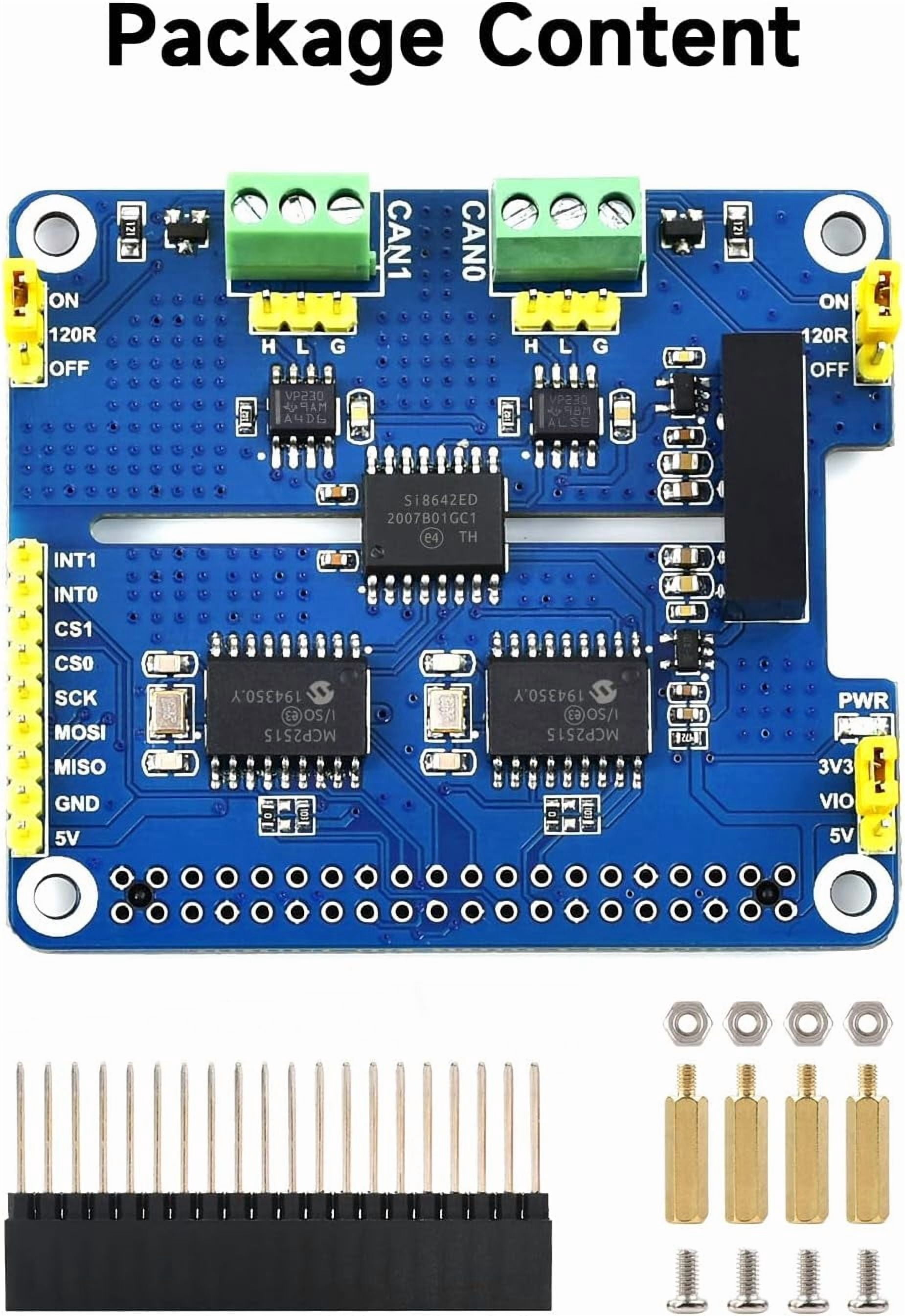 Isolated CAN Expansion Board 2 Channel Compatible with 4B/3B+/3B etc. Series Boards