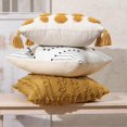 thumbnail image 4 of CHAO Fundas de almohada decorativas cuadradas de estilo marroquí con mechones bordados para sofá, decoración del hogar, lunares amarillos, 4 of 4