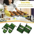 thumbnail image 5 of Pofeuu Merry Christmas Print Oven Mitts and Pot Holders 4 pcs Set,High Heat Resistant 500 Degree Extra Thicken Long Kitchen Cotton Oven Glove for Cooking, 5 of 6