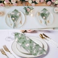 thumbnail image 3 of Cute Rabbits Cloth Napkins, Green Farmhouse Leaves Plants Cartoon Bunny Washable and Reusable Dinner Napkins Set of 6, Table Napkin for Kitchen Party Birthday Wedding Hotel Housewarming 20"x20", 3 of 9