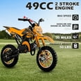 thumbnail image 6 of Gpower Gasoline 49cc Dirt Bike for Kids 6-15,2-Stroke Gas Power Mini Dirt Bike,1-Seater,Orange, 6 of 7