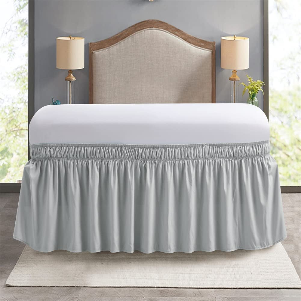 Jupe de Lit Elastique en polyester Jupe de Lit Elastique Jupe de Lit Jupe de Lit Gris Clair 60 80 15 Pouces Walmart