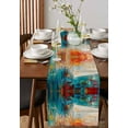 thumbnail image 2 of Hokiten Table Runners 70 Inches Long Dress Scarves, Colorful Ship Farmhouse Coffee/Dining/Kitchen Table Decor, Holiday Table Runner, Modern Abstract Art Ombre Oil Painting 13x70 Inch, 2 of 7