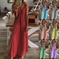 thumbnail image 1 of Gspmoly Robe d'Été, Camisole Décontractée Sans Manches pour Femme à Col en V Imprimée, Robe Longue Maxi Débardeur, Robes de Cocktail, Offres Prime, 1 of 3
