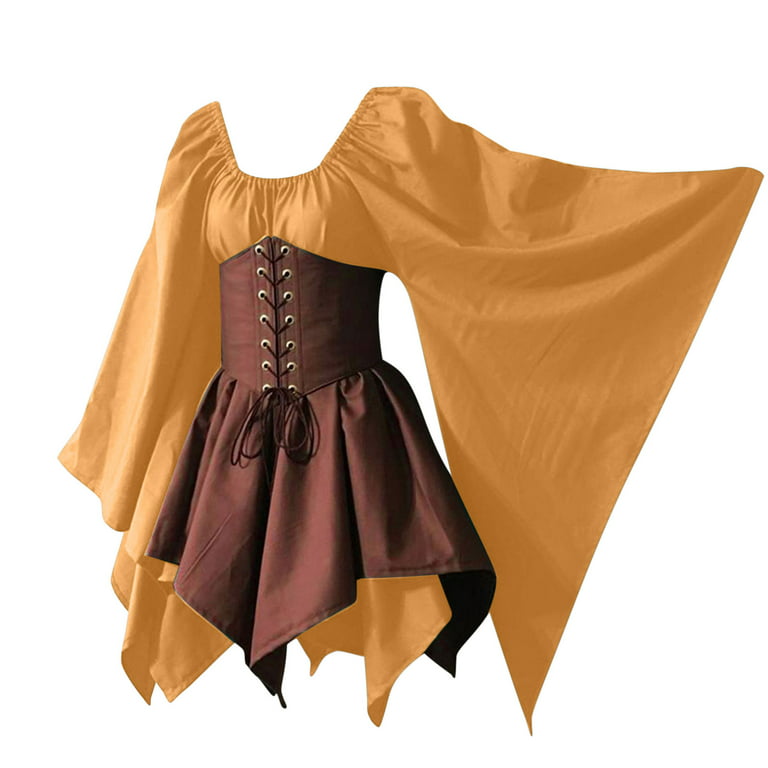 ZVAVZ Womens Renaissance Medieval Dress - Renaissance Dress Women