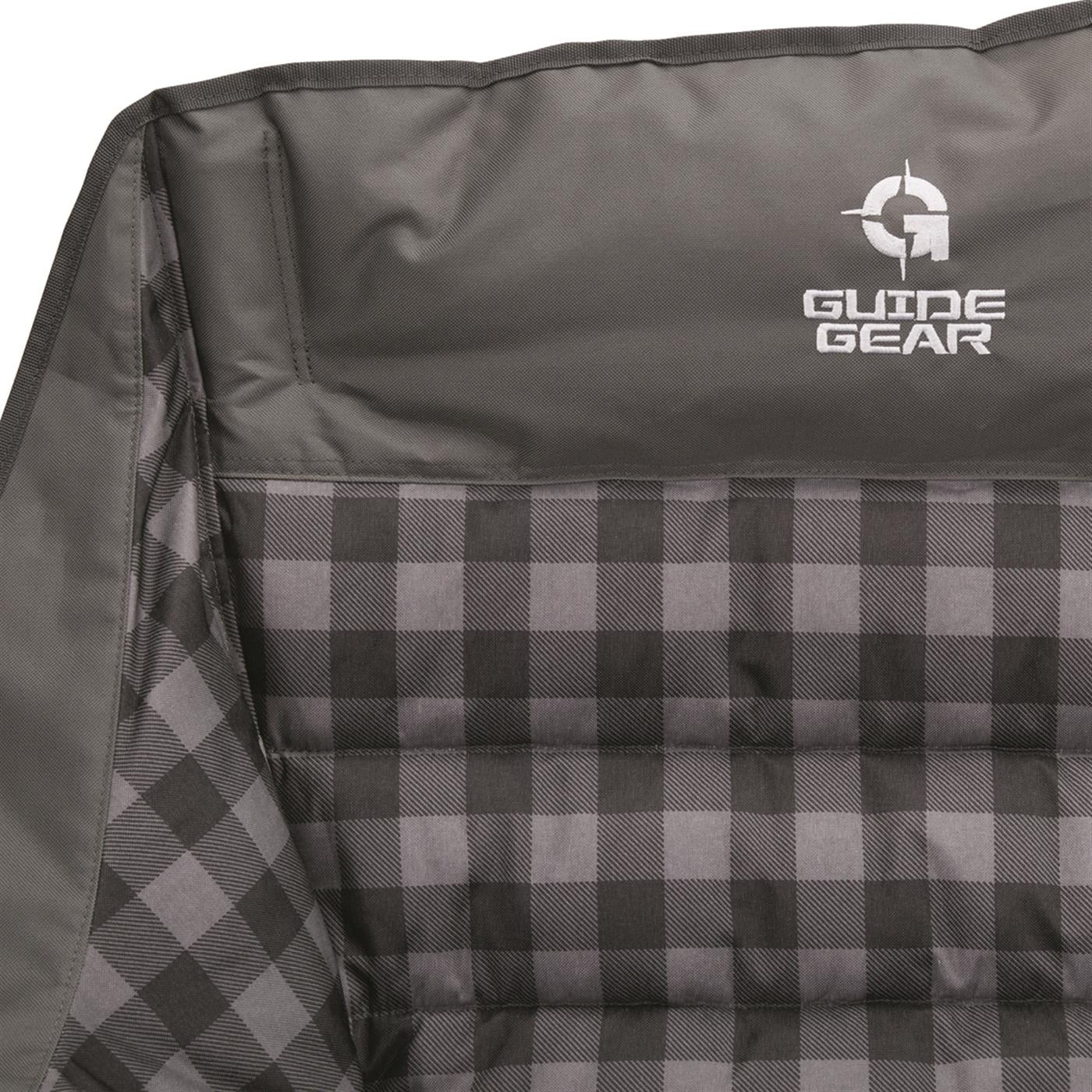 Guide Gear Oversized XL Comfort Padded Camping Sofa, 600-lb. Capacity Gray Plaid