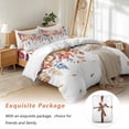 thumbnail image 7 of Fall Eucalyptus Leaf Bedding Duvet Cover Set Twin Size 4 Pieces Blue Leaves Plant Thanksgiving Bedding Set with Zipper Closure, 1 Comforter Cover 68x86 Inches 1 Flat Sheet & 2 Pillow Cases, 7 of 7