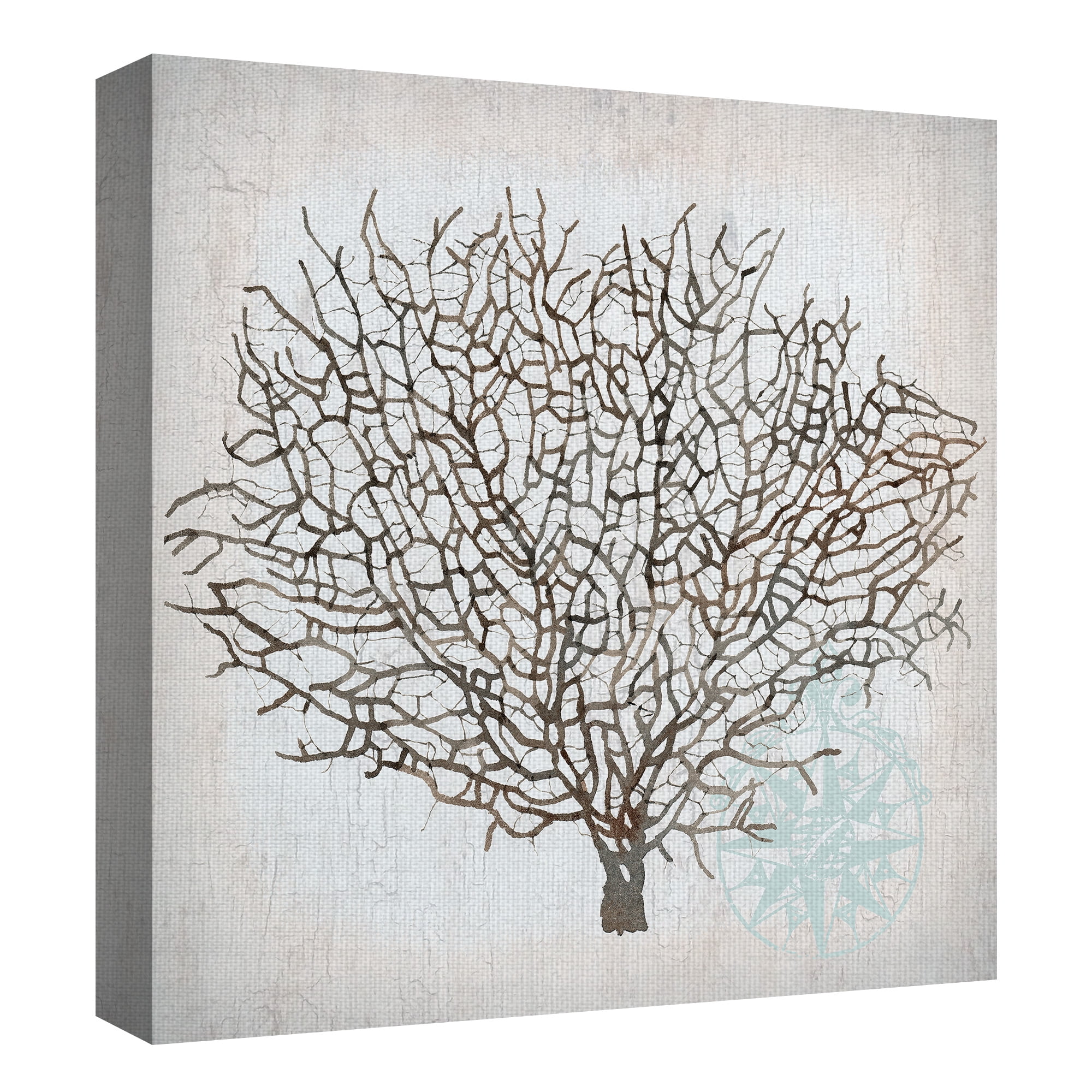 Masterpiece Art Gallery Nautical Coral Crop by Lynnea Washburn Canvas Art Print 30" x 30"