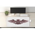 thumbnail image 2 of Ethnic Computer Mouse Pad, Haida Art Eagle Motif Pattern Totem Illustration, Rectangle Non-Slip Rubber Mousepad X-Large, 35" x 15" Gaming Size, Vermilion and Grey, by Ambesonne, 2 of 2