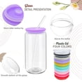 thumbnail image 2 of Vasos de vidrio para beber WHEATHUSK de 16 onzas con tapas acrílicas y pajitas x20, 2 of 7