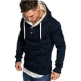 thumbnail image 5 of Solid Button Pocket Hoodies Men Sweatshirts Rapper Hip Hop Hooded Pullover Sweatershirt Male Clothes Sudadera Hombre, 5 of 5