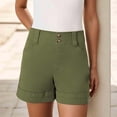 thumbnail image 3 of CHWGFWL Summer Pants for Women 2024 Women Stretch Twill Shorts Summer Stretchy Jean Shorts Casual Chino Shorts High Waist Denim Shorts Shorts Palazzo Pants for Women Dressy Womens Trousers (Green,L), 3 of 6