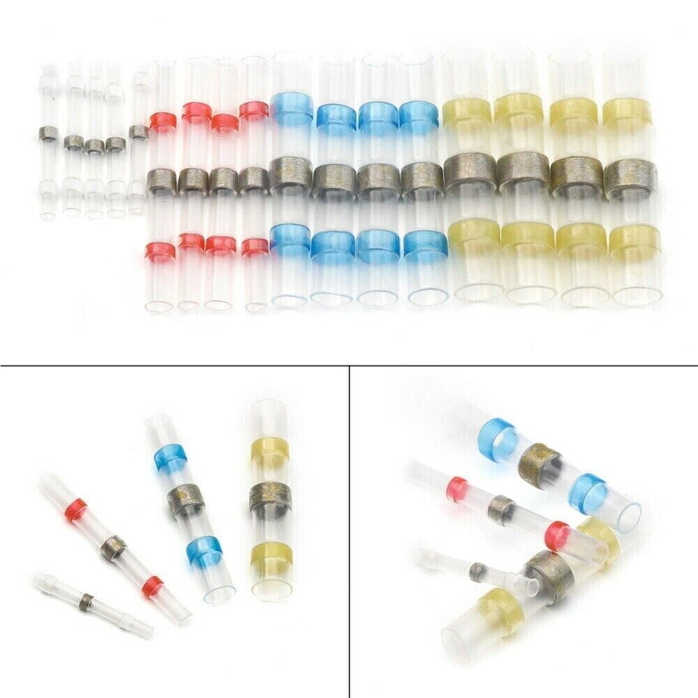 250PCS Solder Seal Sleeve Heat Shrink Butt Wire Connectors Terminals Mixed Set