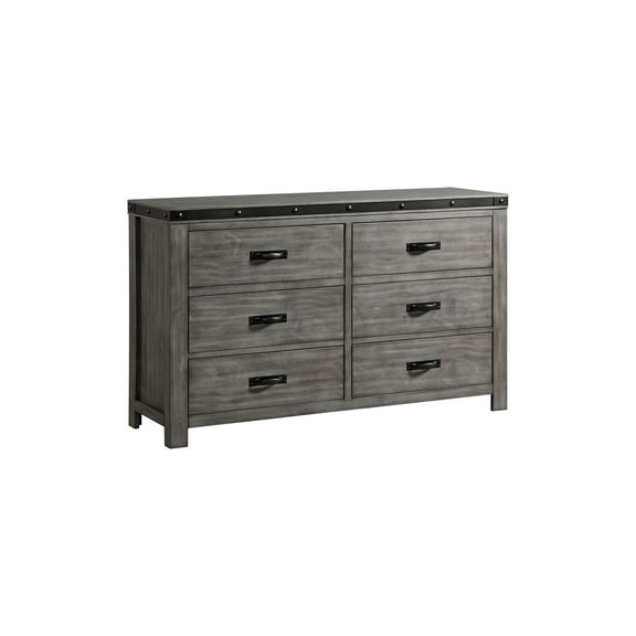 Picket House Furnishings Montauk 6-Drawer Dresser in Gray