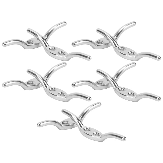 Ymiko 2in Stainless Boat Rope Cleats Hook Flagpole Rope Cleats With Mounting Screw