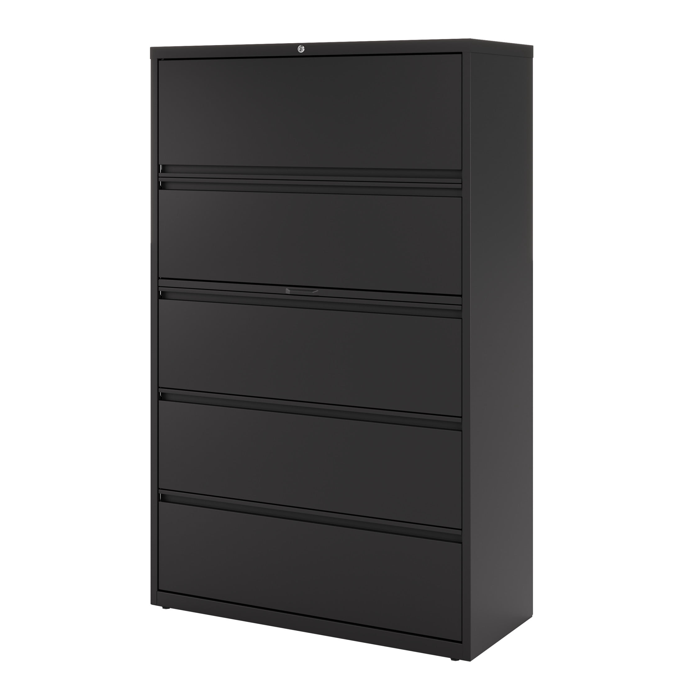 Hirsh 42 inch Wide 5 Drawer Metal Lateral File Cabinet for Home and Office, Holds Letter, Legal and A4 Hanging Folders, Black