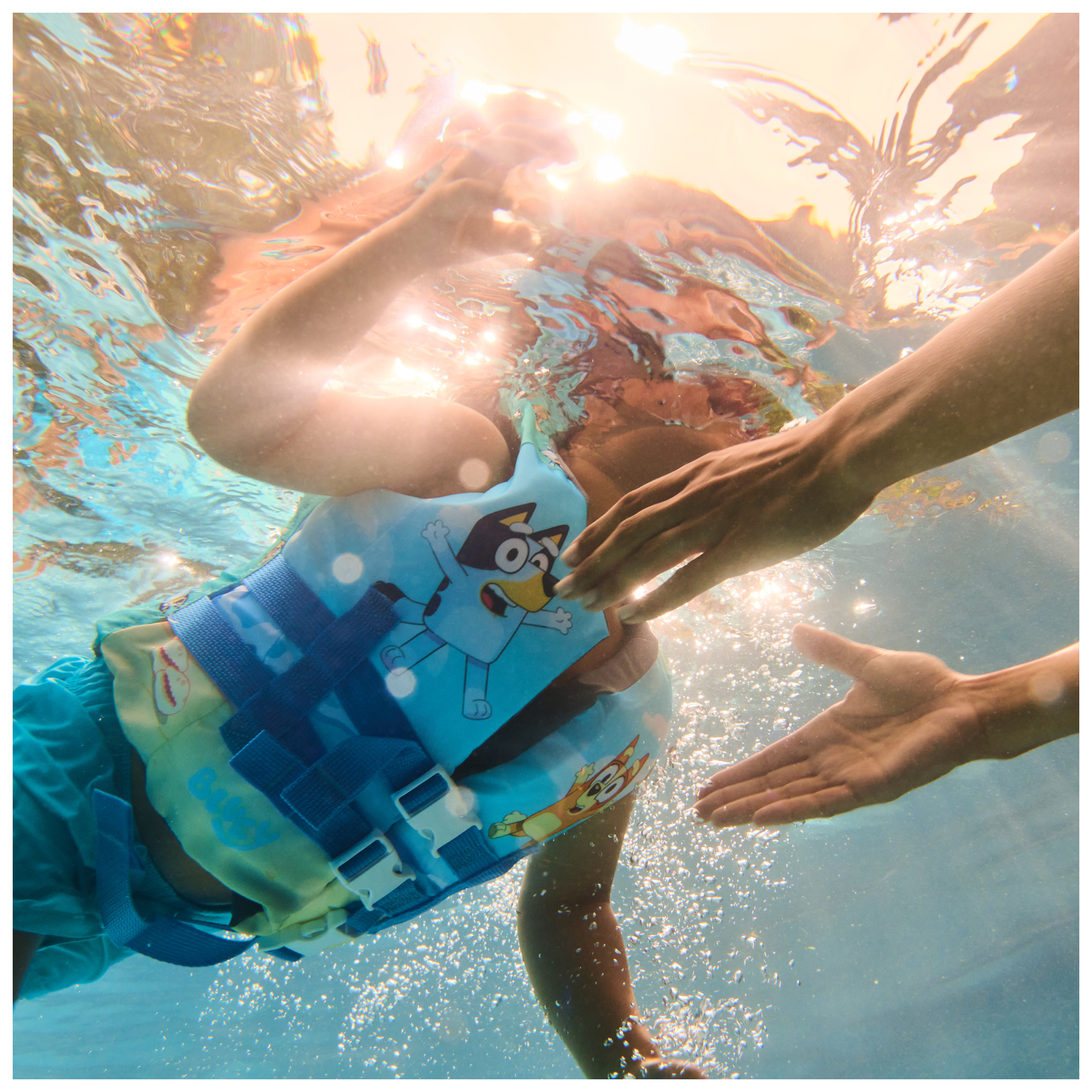 SwimWays Bluey Life Jacket (Unisex), for Kids 33-55lbs