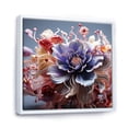 thumbnail image 2 of Designart "Whispering Floral Abstraction" Violets Floater Framed Wall Art Living Room, 2 of 5