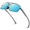 Gunmetal Frame Mirrored Ice Blue Lens