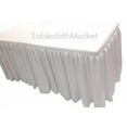 thumbnail image 3 of 5' Ft. Fitted Tablecloth Double Pleated Polyester Table Skirt Cover W/top Topper White, 3 of 4
