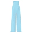 thumbnail image 6 of ibiyuan Pants Women High Elastic Waisted Womens Palazzo Pants with Pockets Breathable Trousers for Women Drawstring Womens Lounge Pants Spring Fashion Beach Bottoms, 6 of 6