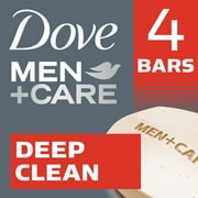 Dove Men+Care 3-in-1 Hand & Body + Face + Exfoliation Bar Soap Deep Clean, 3.75 oz 4 Bars