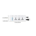 thumbnail image 3 of White 6-Outlets Power Strip with 3 USB Ports & 1 Type-C, 2000W 10A Surge Protector, 6.6ft Cord, FCC Certified for Home Office Dorm Travel, 3 of 6
