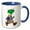 Blue/White, variant on 3drose, Funny Cute Green Tree Frog Hiking and Camping Nature Cartoon, 11oz Two-tone Black Mug