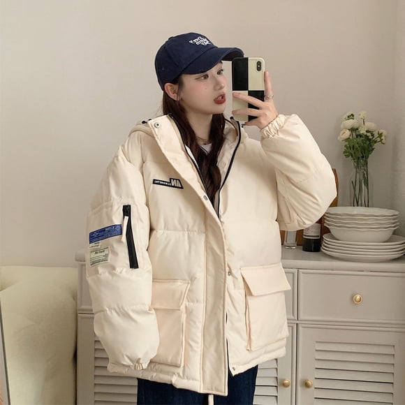 Traje de pan engrosado Abrigo corto acolchado de algodón Abrigo acolchado de algodón Abrigo suelto de otoño e invierno para mujer Abrigo acolchado de algodón