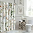 thumbnail image 2 of Sage Green Eucalyptus Shower Curtain, Spring Plant Leaves Shower Curtain Waterproof Fabric Watercolor Green and Gold Shower Curtain Set with Hooks, 72x72 Inch, 2 of 6