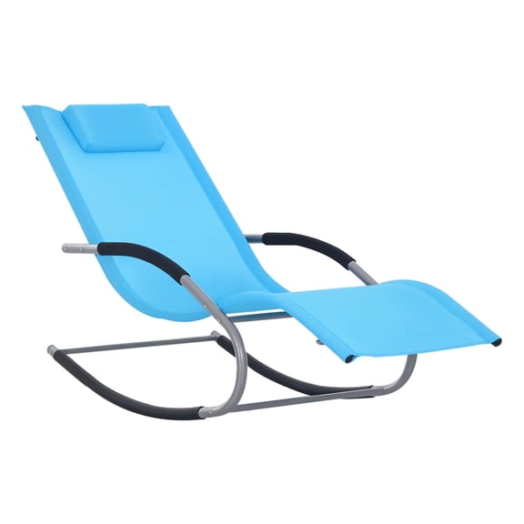 Zero Gravity Rocking Chair Outdoor Lounge Recliner - Light Blue