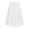 thumbnail image 4 of inlzdz Kids Girls Chiffon Pleated Elastic High Waist A-Line Flowy Swing Maxi Long Skirt Casual Wear White 130, 4 of 5