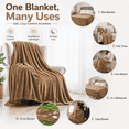 thumbnail image 2 of COOKEY Fleece Blanket Queen Size Khaki - 300GSM Soft Fluffy Microfiber Anti-Static Queen Blanket 90"x90" for Bed, 2 of 10