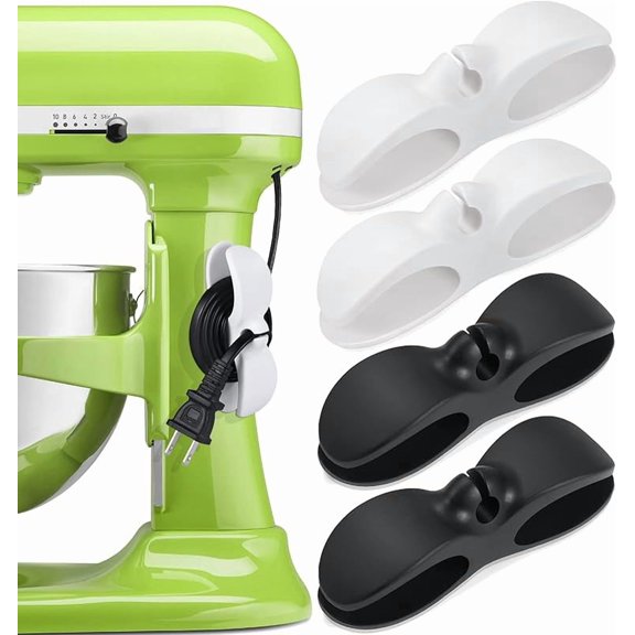 Cord Organizer for Appliances, 4PCS Kitchen Appliance Cord Winder Cable Organizer, Cord Holder Cord Wrapper for Appliances Stick on Pressure Cooker, Mixer, Blender, Coffee Maker, Air Fryer