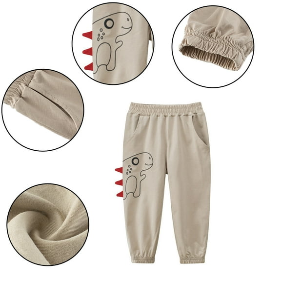 KYAIGUO Kids Toddler Boys Active Athletic Jogger Sweatpants with Pockets Summer Casual Trousers Cartoon Modeling Anti-Mosquito Pants for 1-9 Years
