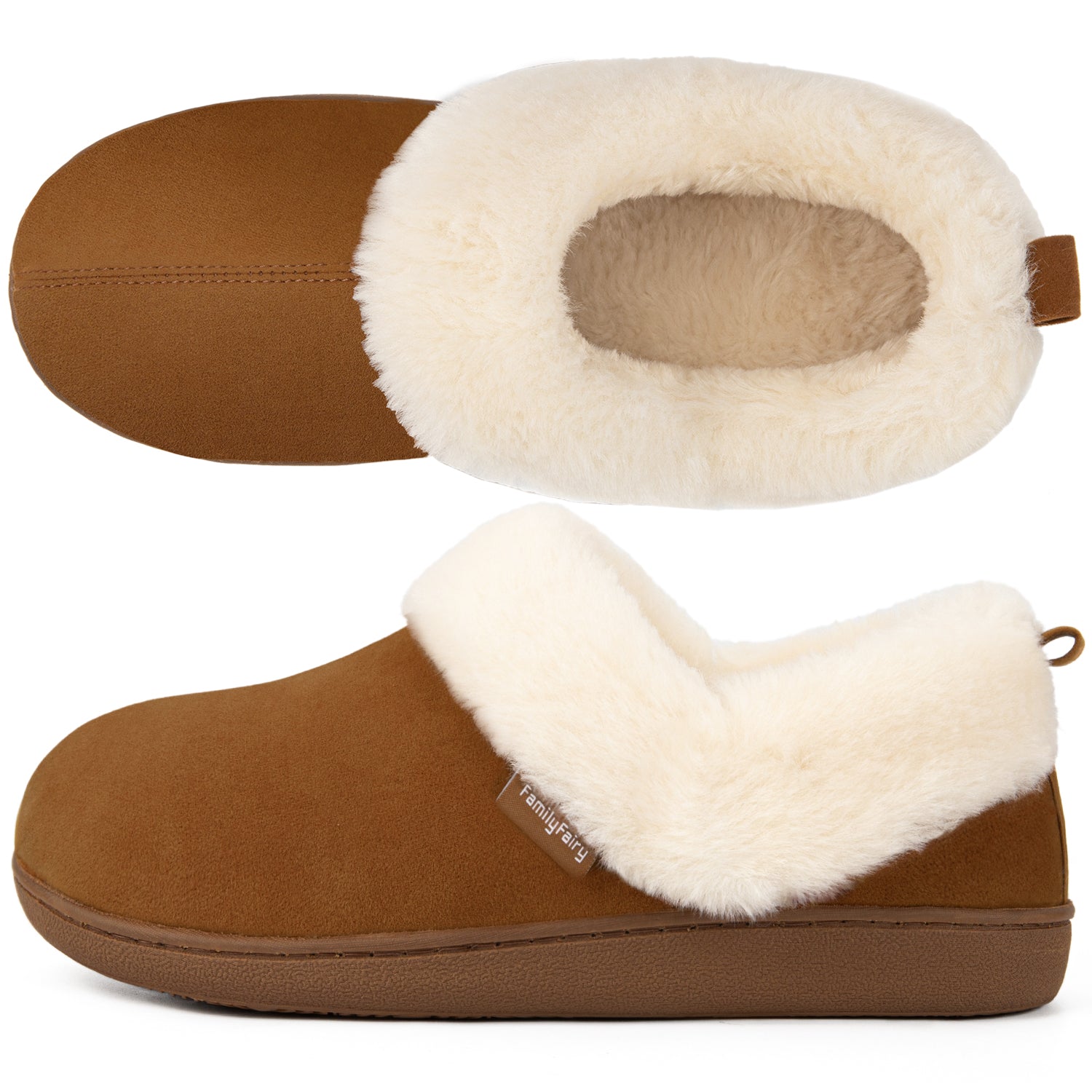 FamilyFairy Women's Microsuede Bootie Slippers with Memory Foam
