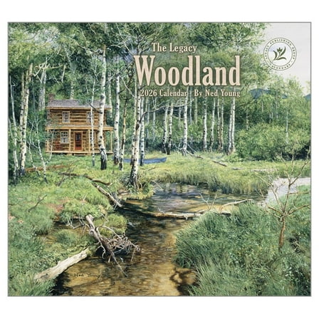 Legacy Publishing Group, Woodland by Ned Young 2026 Wall Calendar, 13.38'' X 12.13'', 12-Month Calendar with Perfect Binding