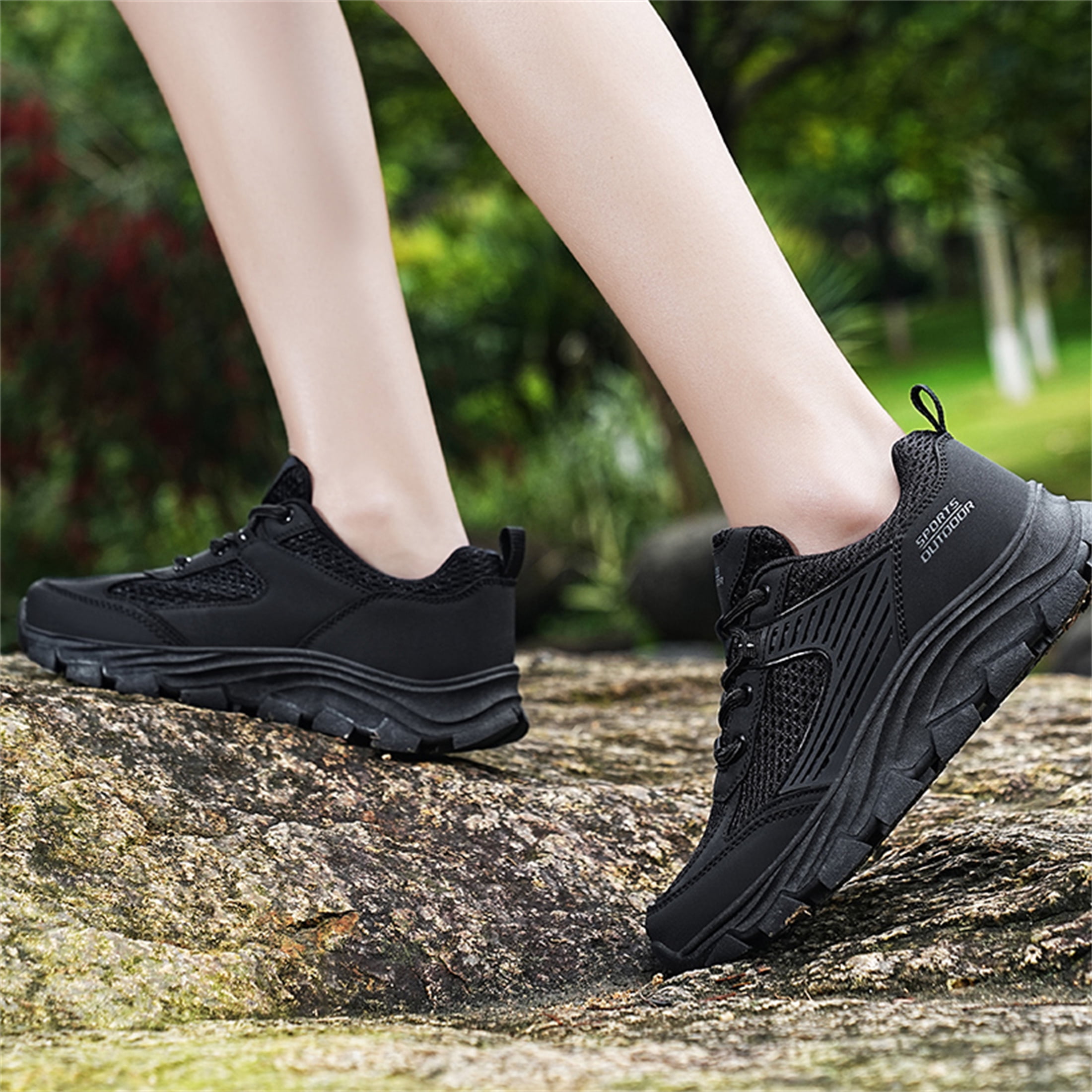 YOURDIARY Womens Mens Hiking Shoes Comfortable Lightweight Breathable Anti-Slip Outdoor Walking Shoes Sneakers