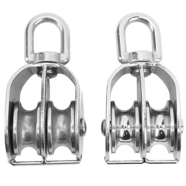 Rotation Pulley Block,2PCS Double Pulley Block Cable Pulley Block Dual Pulley Block Innovative Solution