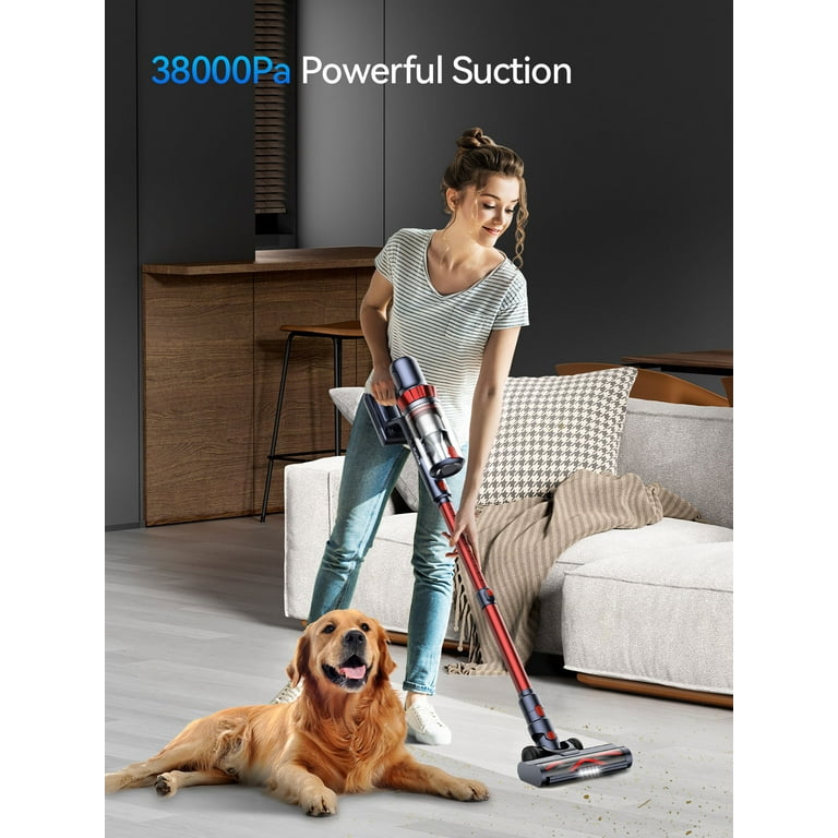 Buture Cordless Stick Vacuum Cleaner 55mins 450W 38Kpa with Touch Display  Stick Vacuum for Home Pet Hair CarPet Hard Wood Floor Detachable Battery