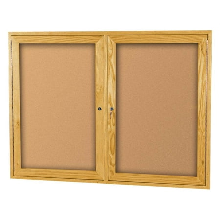 2 Door Enclosed Bulletin Board Cabinet 48 In Walmart Com