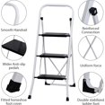 thumbnail image 6 of ZeloraGildan 3 Step Ladder Folding Step Stool with Wide Anti-Slip Pedal, Convenient Handgrip, Portable Steel Step Stool, 300 lbs Sturdy Steel Ladder for Household and Office, White, 6 of 18