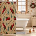 thumbnail image 3 of Erosebridal Christmas Truck Shower Curtain 72Wx72L,Merry Holiday Bathroom Curtain,Brown, 3 of 6