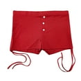 thumbnail image 4 of Womens Shorts Elastic Waist Casual Summer Drawstring Side Strap Soild Color Pants Gym Shorts, 4 of 4