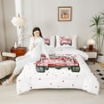 thumbnail image 4 of Castle Fairy Teens Pink Vintage Truck Bedding Comforter Set 2pcs,Romantic Floral Rose Love Heart Twin Comforter Sets Microfiber,Happy Valentine's Day Breathable Bedding Set,Ultra Soft Home Decor, 4 of 8