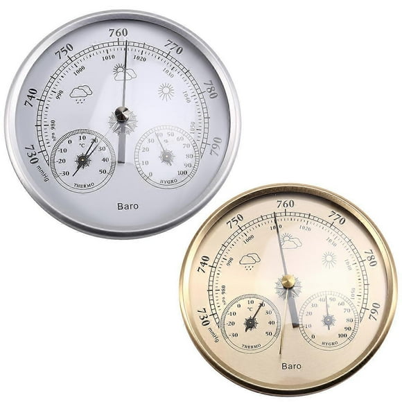 2PCS Wander Cloudly Barometer with Thermometer Hygrometer, 3 in 1 Weather Station for Weather Forecasting Instrument