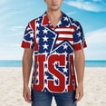 thumbnail image 4 of Happy Independence Day 4th Of July Hawaiian Shirts For Men, Summer Short-Sleeve Relaxed-Fit Button-Down Shirts X-Large, 4 of 9