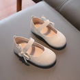 thumbnail image 4 of Leather Wipes for Shoes Fashionable and Versatile Leather Shoes for Middle and Large Children Solid Color Bow Flat Soft Sole Princess Sandals Flat Dress Shoes, 4 of 5
