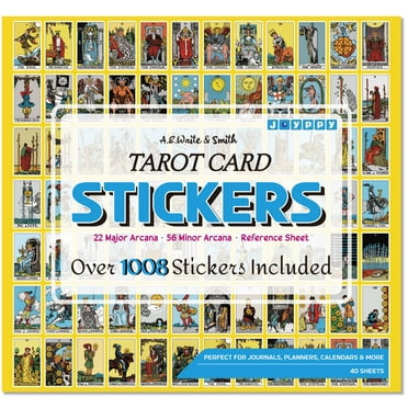Joyppy Tarot Journal Stickers - 1008 PCS Mini Tarot Card Stickers for Journaling - 1.25" x 0.78" - 4 Tarot Cheat Sheet Stickers Included