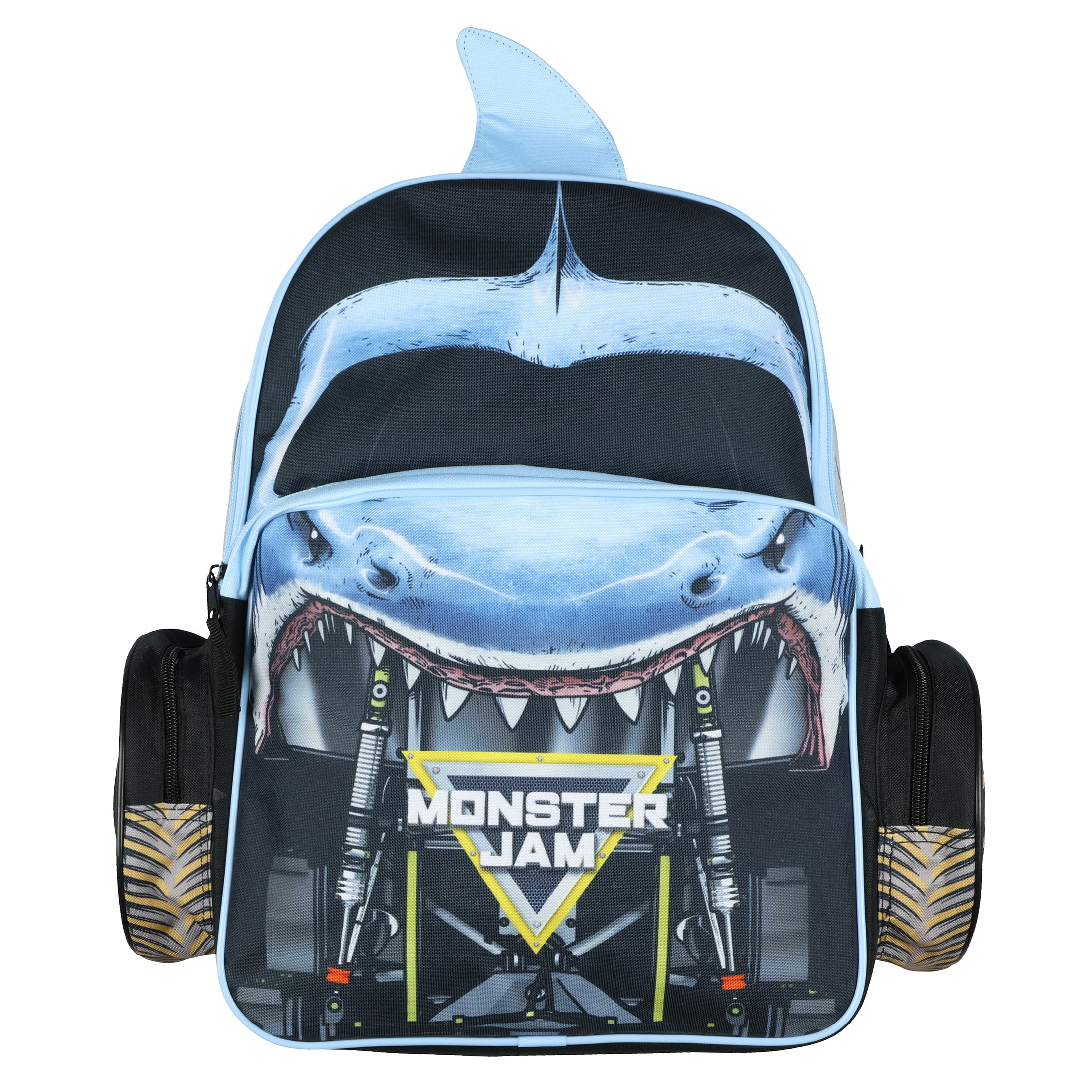 Monster Jam Backpack Megalodon Predator Truck Grill Laptop Tech Travel Daypack 16"